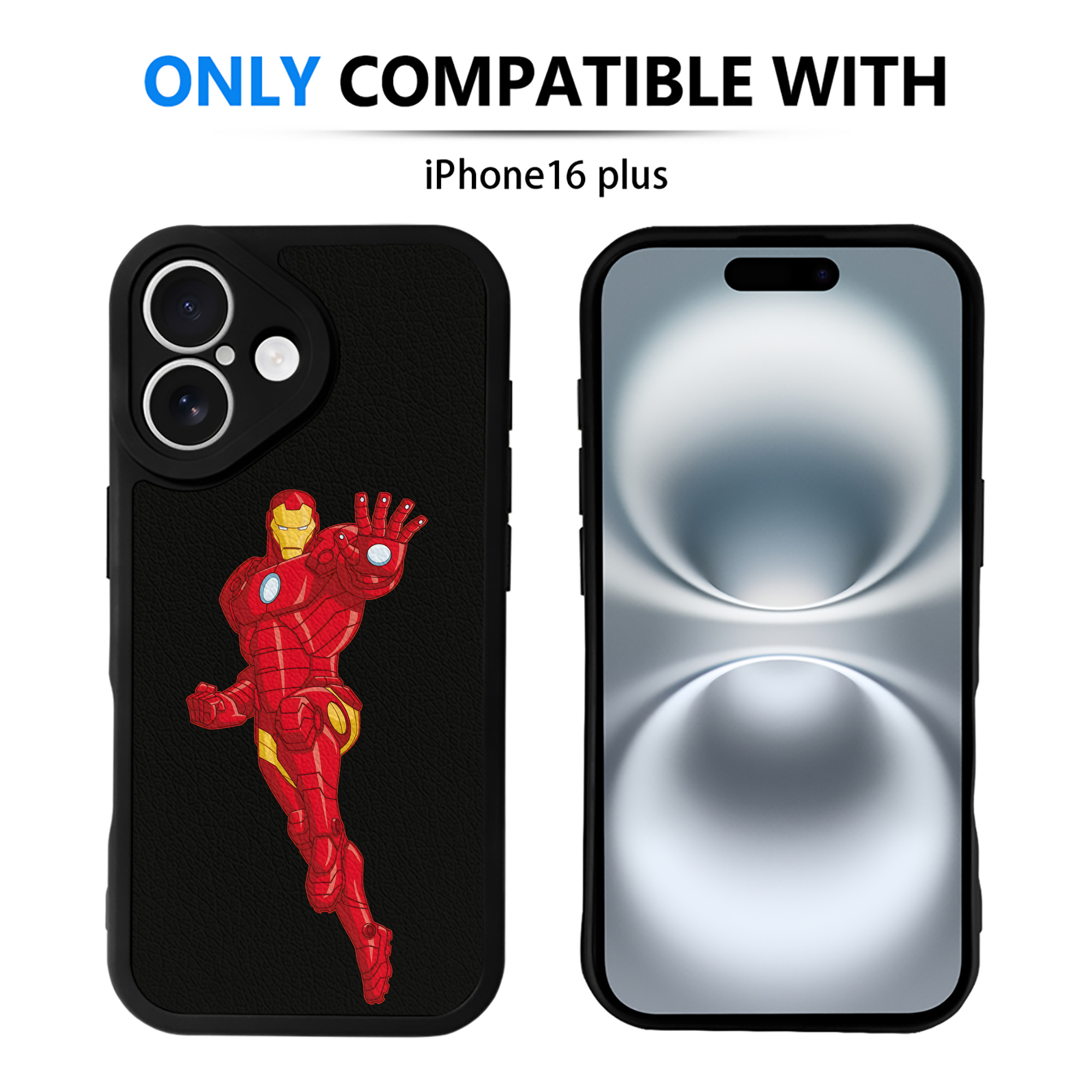 （画像用） アベンジャーズ The Avengers 【iPhone 16シリーズ対応】シリコンスマホケース（レザー調） 材質：シリコン